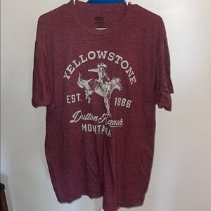Yellowstone Dutton Ranch Men's Burgundy Tee